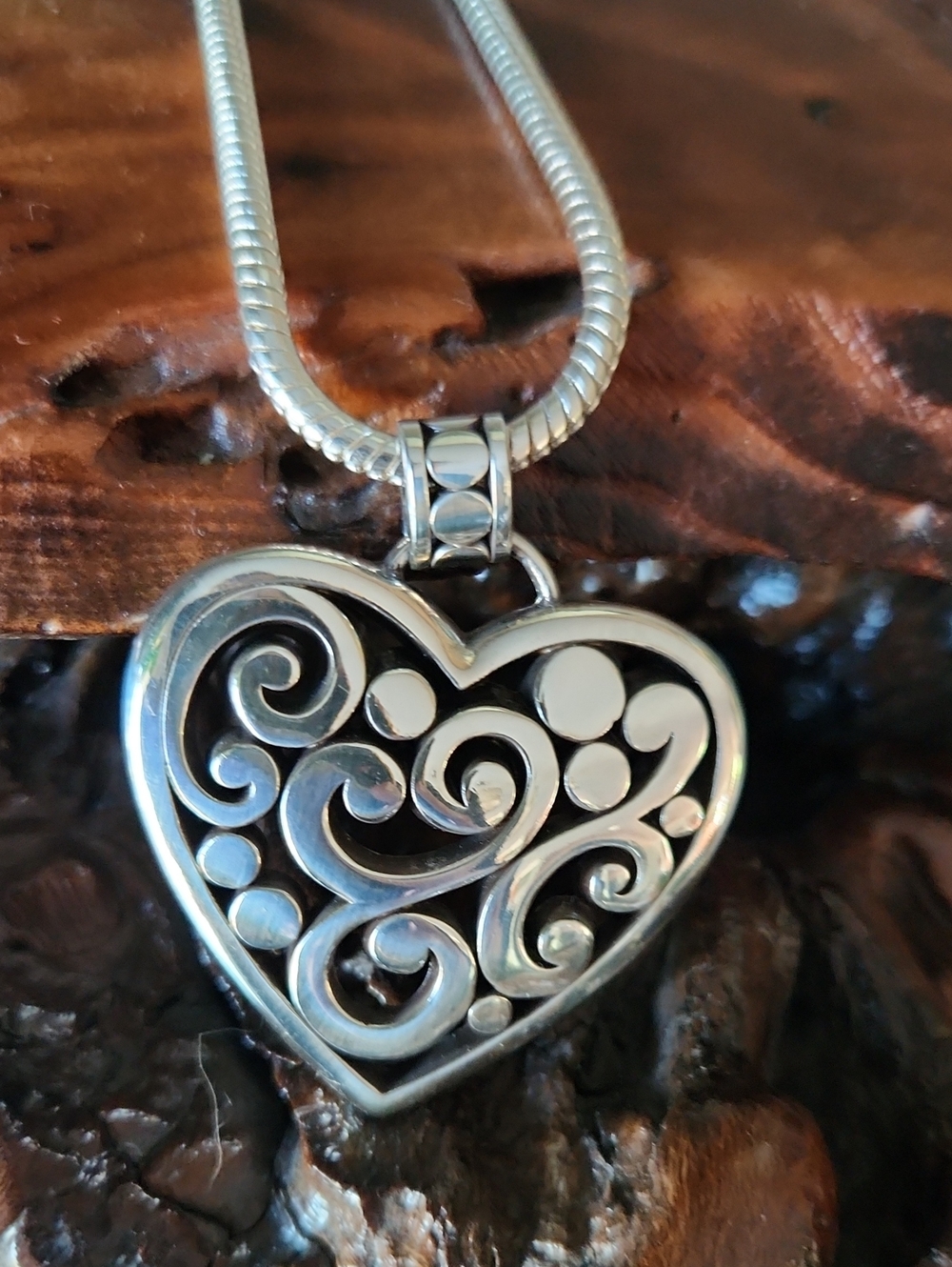 Brighton Contempo Polished Silver Heart Pendant Necklace NWOT?  EUC?